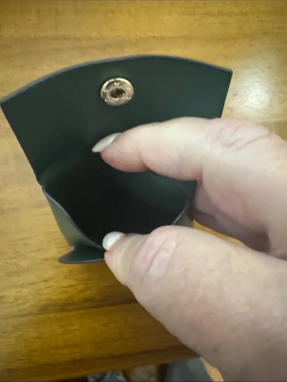 Barcos Small Leather Coin Pouch in Dark Green